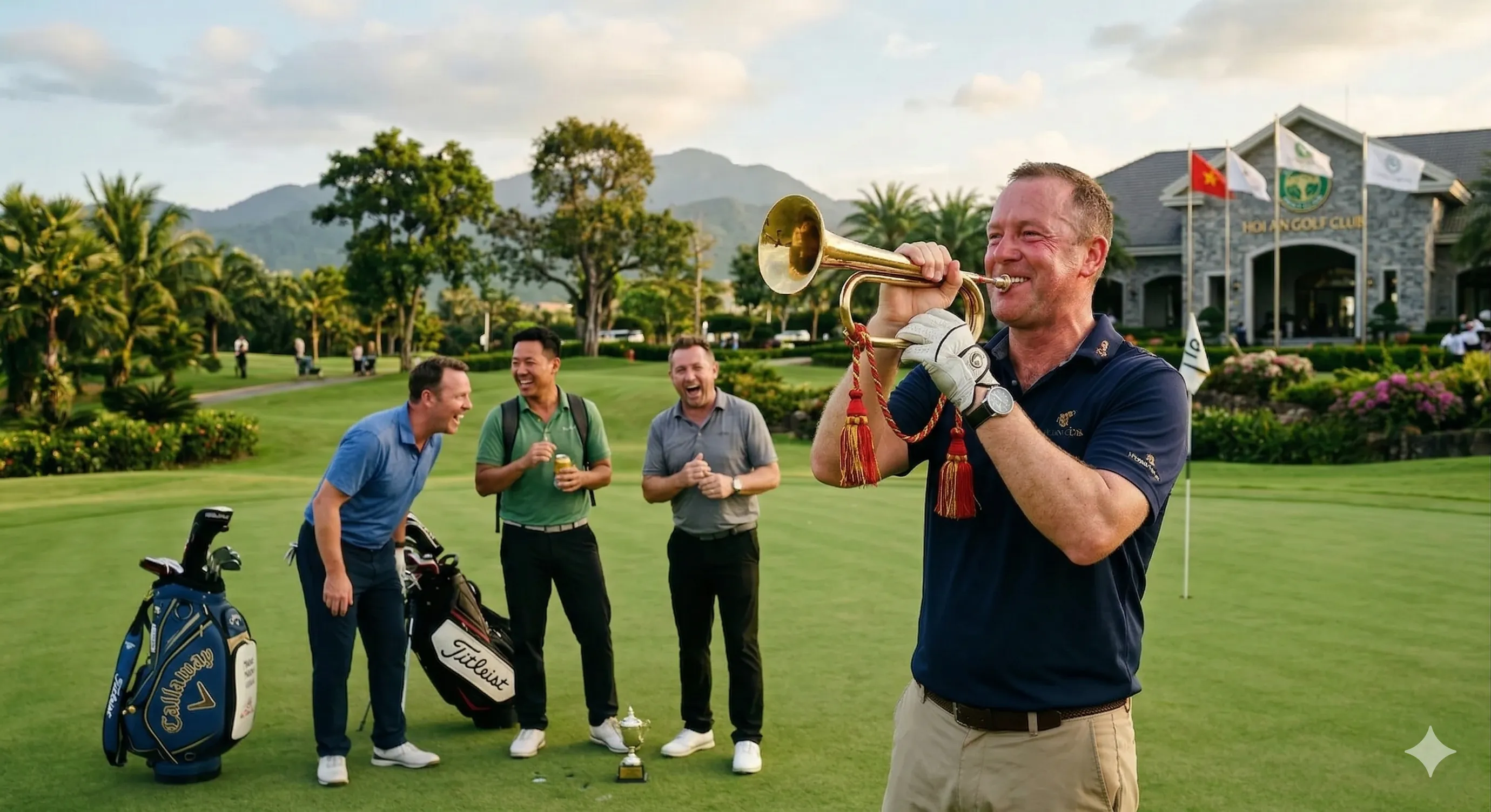 AGS Signature Horn of Plenty Ritual - Post-Round Winner Celebration for Premium Golf Tours Asia